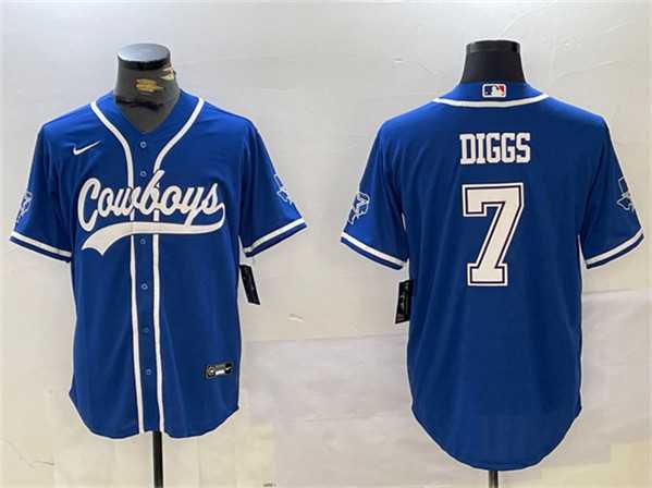 Men's Dallas Cowboys #7 Trevon Diggs Royal With Patch Cool Base Stitched Baseball Jersey,We sell and wholesale Men's Dallas Cowboys #7 Trevon Diggs Royal With Patch Cool Base Stitched Baseball Jersey on line form chian!